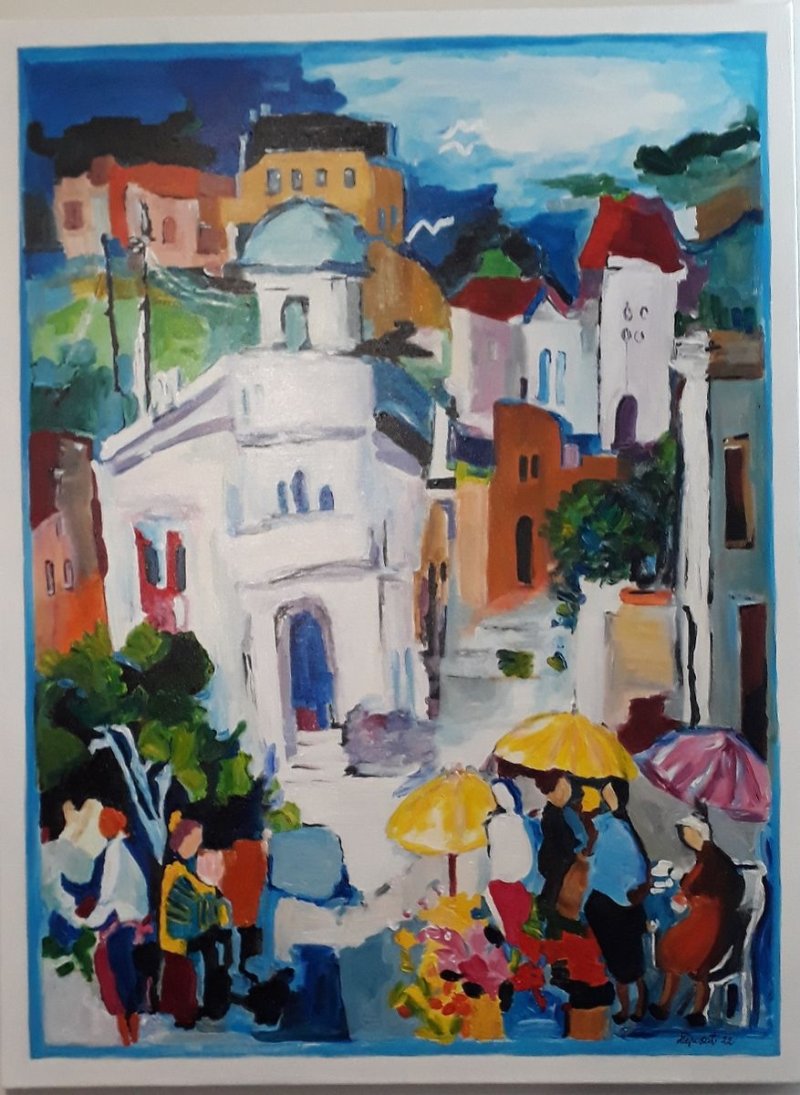 Three colors blue, Painting Perovic Vesna
