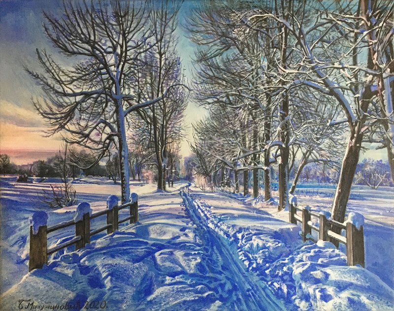 Winter, Painting Milutinovic Bojan