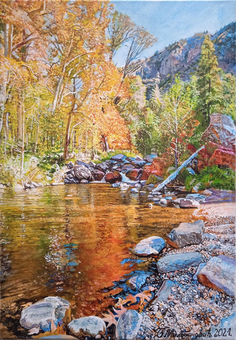 Autumn colours, Painting Milutinovic Bojan