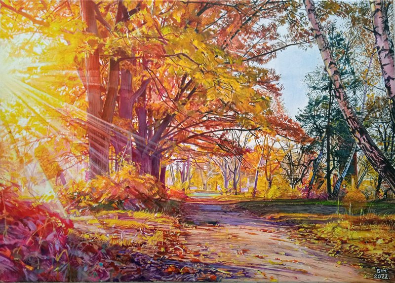 Autumn leaves, Painting Milutinovic Bojan