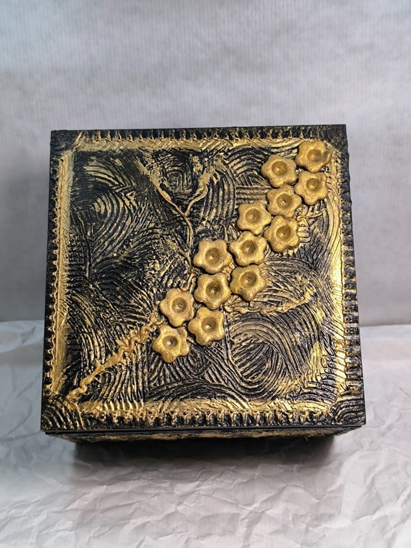 DEKORATIVNA KUTIJA-GOLDEN BLACK 7-UNIKAT, Rukotvorina Jelić Maja