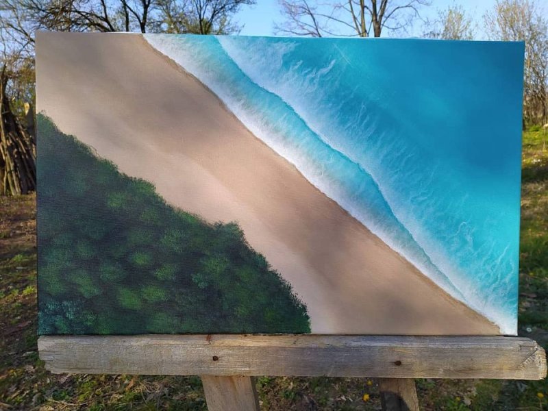 Tropic beach, Painting Milica Grba Mojsilović