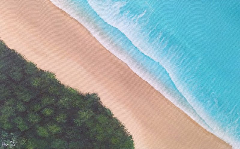 Tropic beach, Painting Milica Grba Mojsilović
