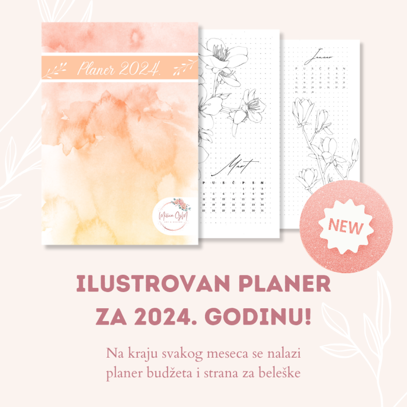 Illustrated planner 2024 black and white, Handicraft Milica Grba Mojsilović