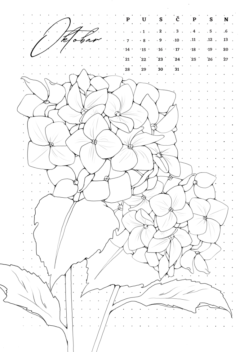 Illustrated planner 2024 black and white, Handicraft Milica Grba Mojsilović