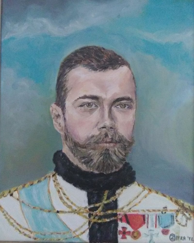 Russian tsar Nikolai Romanov ll, Painting Ostojic Zivka