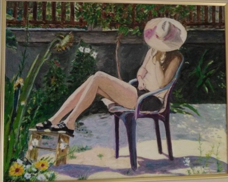 Suncanje u dvoristu, Slika Ostojic Zivka