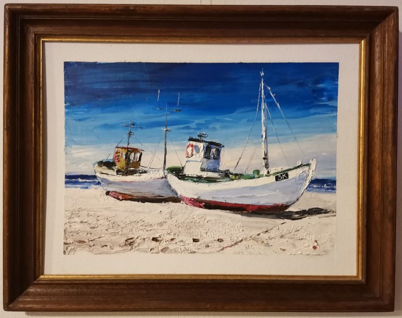 Fishing boats, Painting Kuzmanov Zoran