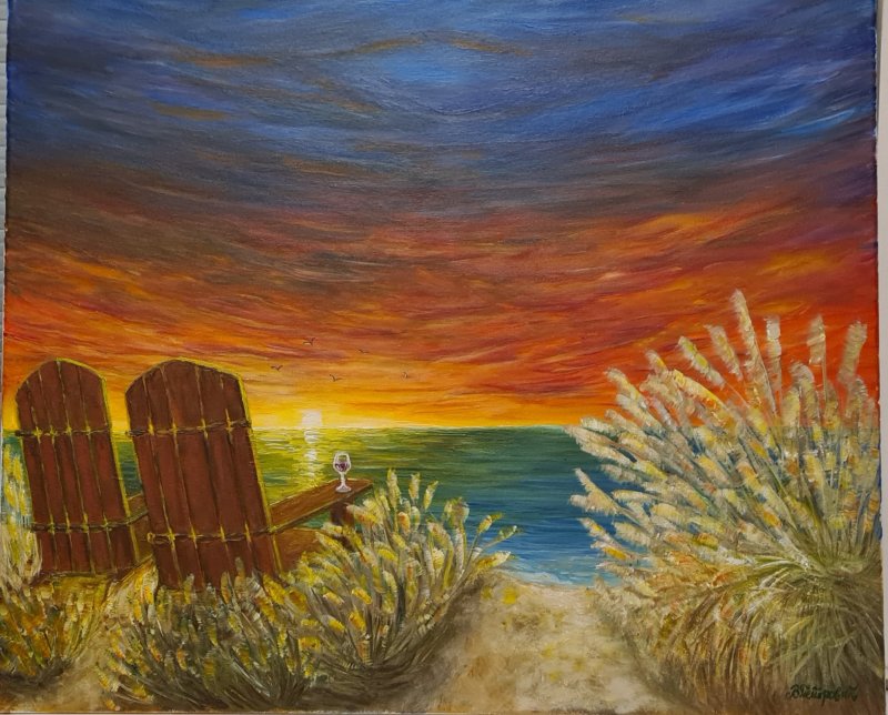 Sunset, Painting Petrovic Vesna