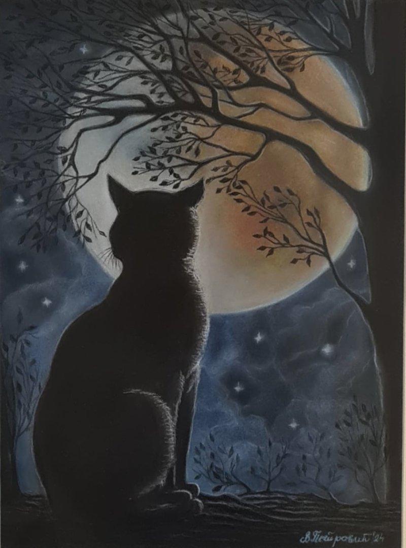 In the moonlight, Painting Petrovic Vesna