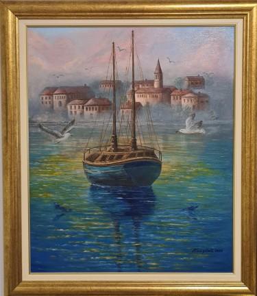 Foggy dawn, Painting Petrovic Vesna