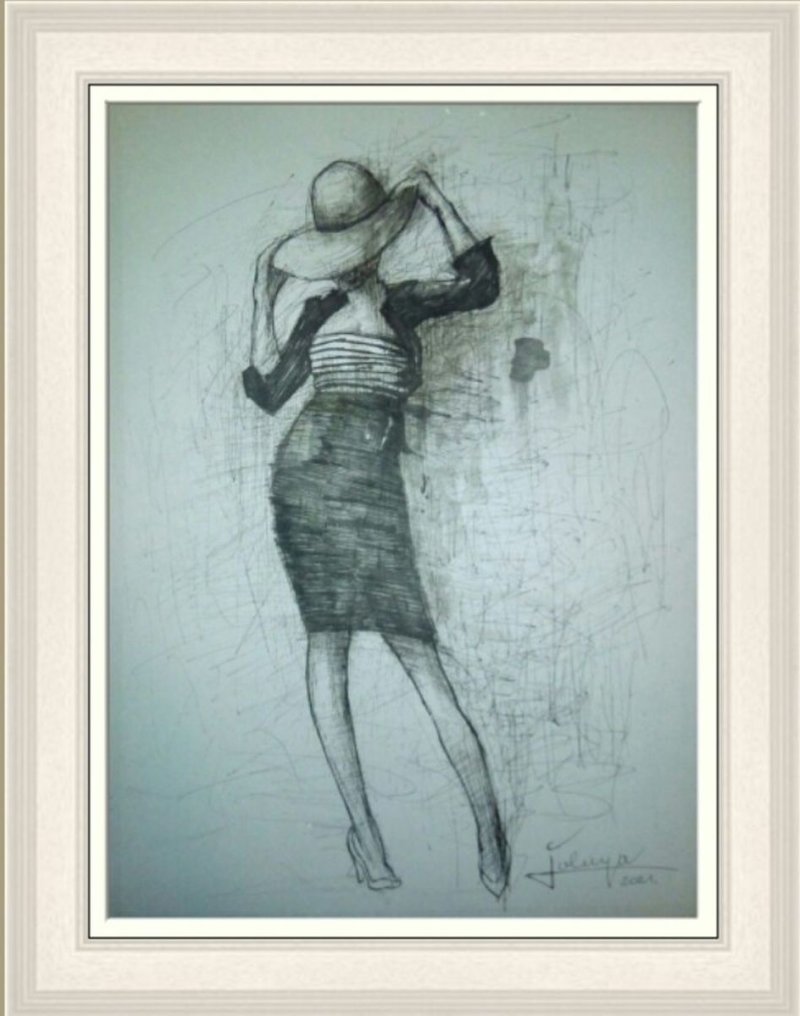 LADY WITH HAT, Drawing Kostic Jovica