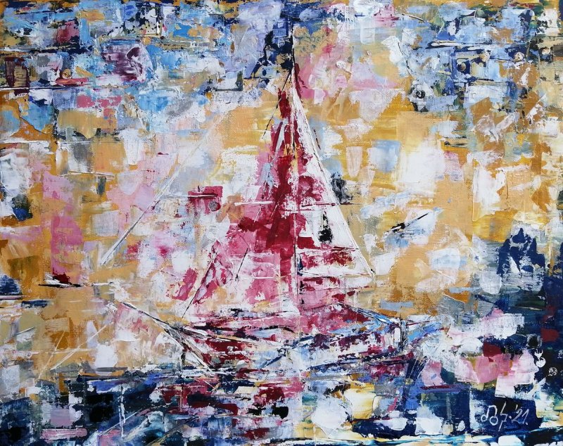Sailboat, Painting Kolačarić Dragana