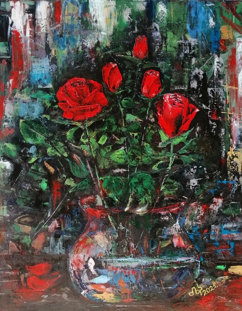 `Roses`, Painting Kolačarić Dragana