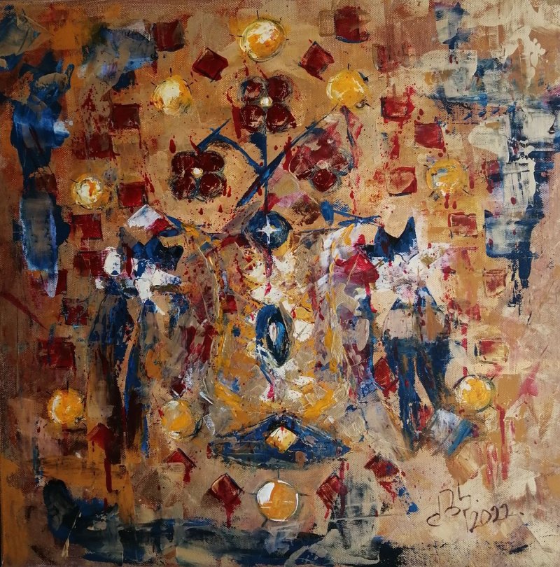 Kosovo`s needlework in abstraction, Painting Kolačarić Dragana