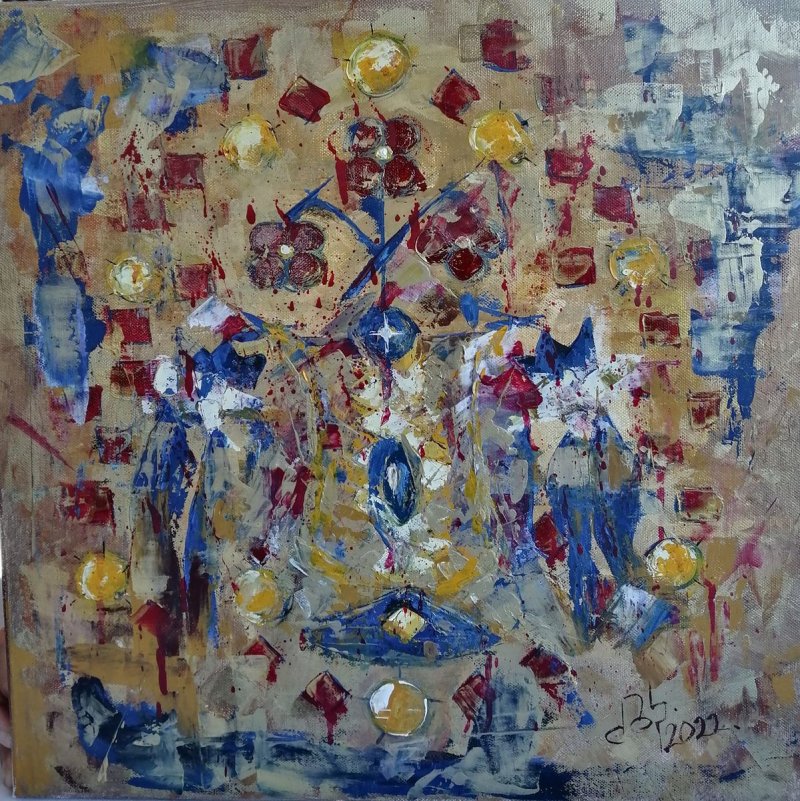 Kosovo`s needlework in abstraction, Painting Kolačarić Dragana