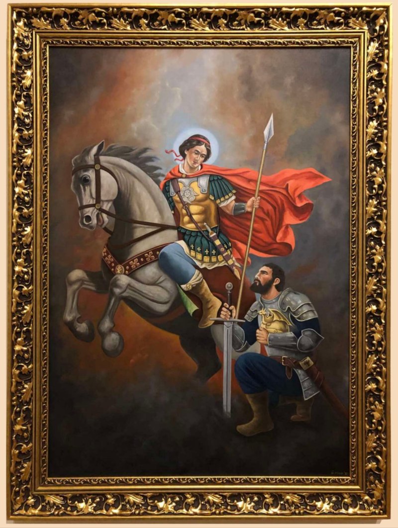 Saint George and Milos Obilic, Painting Barbek Bojan