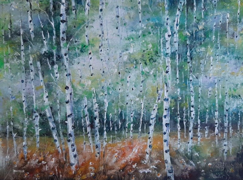 Birch forest, spring, Painting Artium paintings