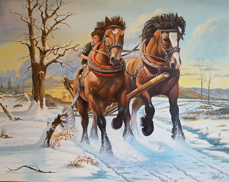 Horses 2, Painting MILOVANOVIC PEDJA