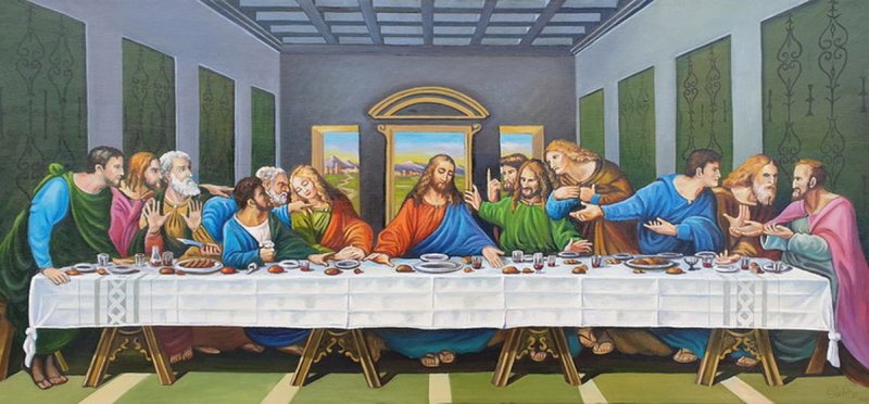 secret dinner, Painting MILOVANOVIC PEDJA