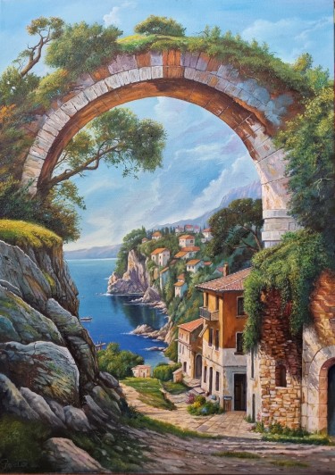 Quiet harbor, Painting MILOVANOVIC PEDJA