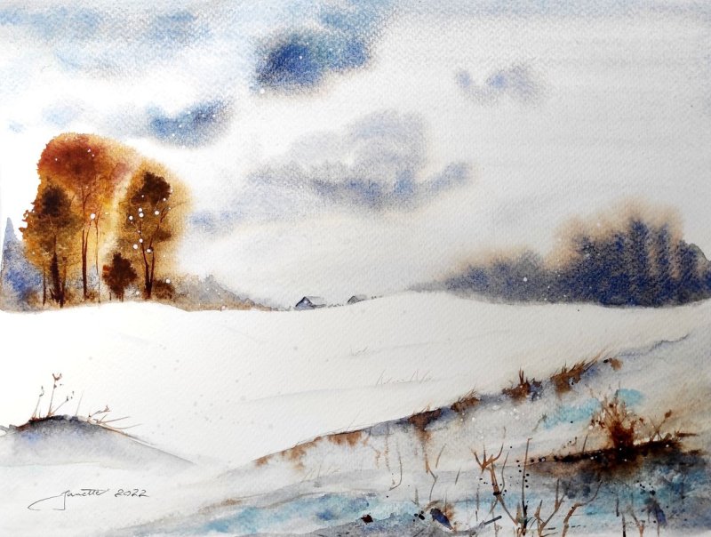 Winter Landscape, Painting Godnič Bakoš Žanet
