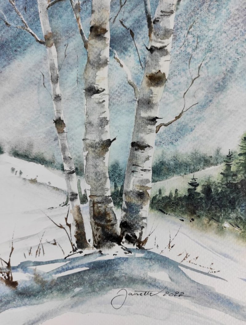 Winter Landscape lll, Painting Godnič Bakoš Žanet