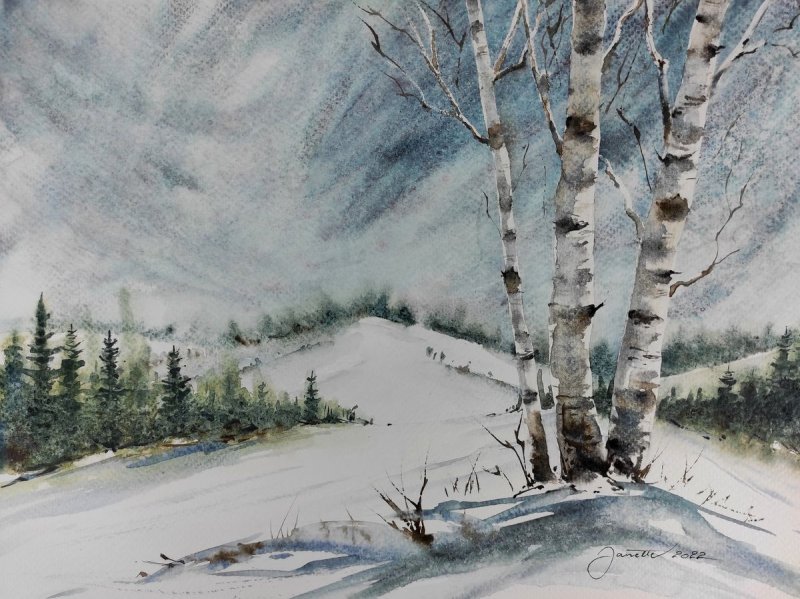 Winter Landscape lll, Painting Godnič Bakoš Žanet