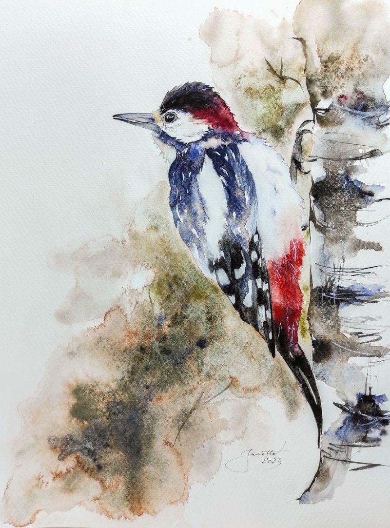 The Drummer (Woodpecker), Painting Godnič Bakoš Žanet