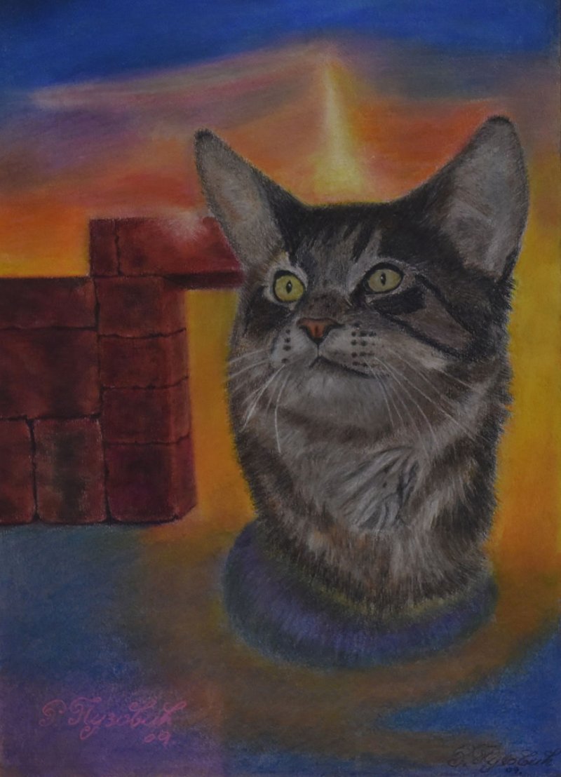 Mističnost mačke, Painting Radojica Puzovic