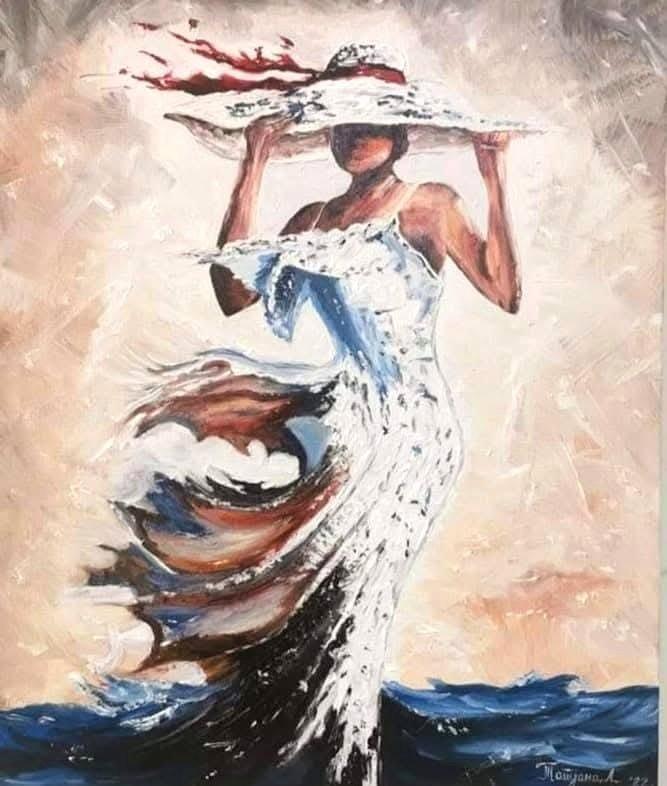 Lady in the Wind, Painting Art Tatjana