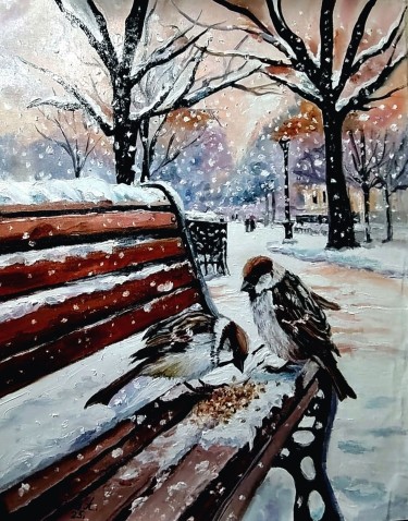 Winter idyll, Painting Art Tatjana