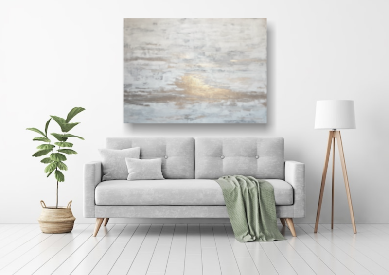 White grey and gold, Painting Cetkovic Natalija