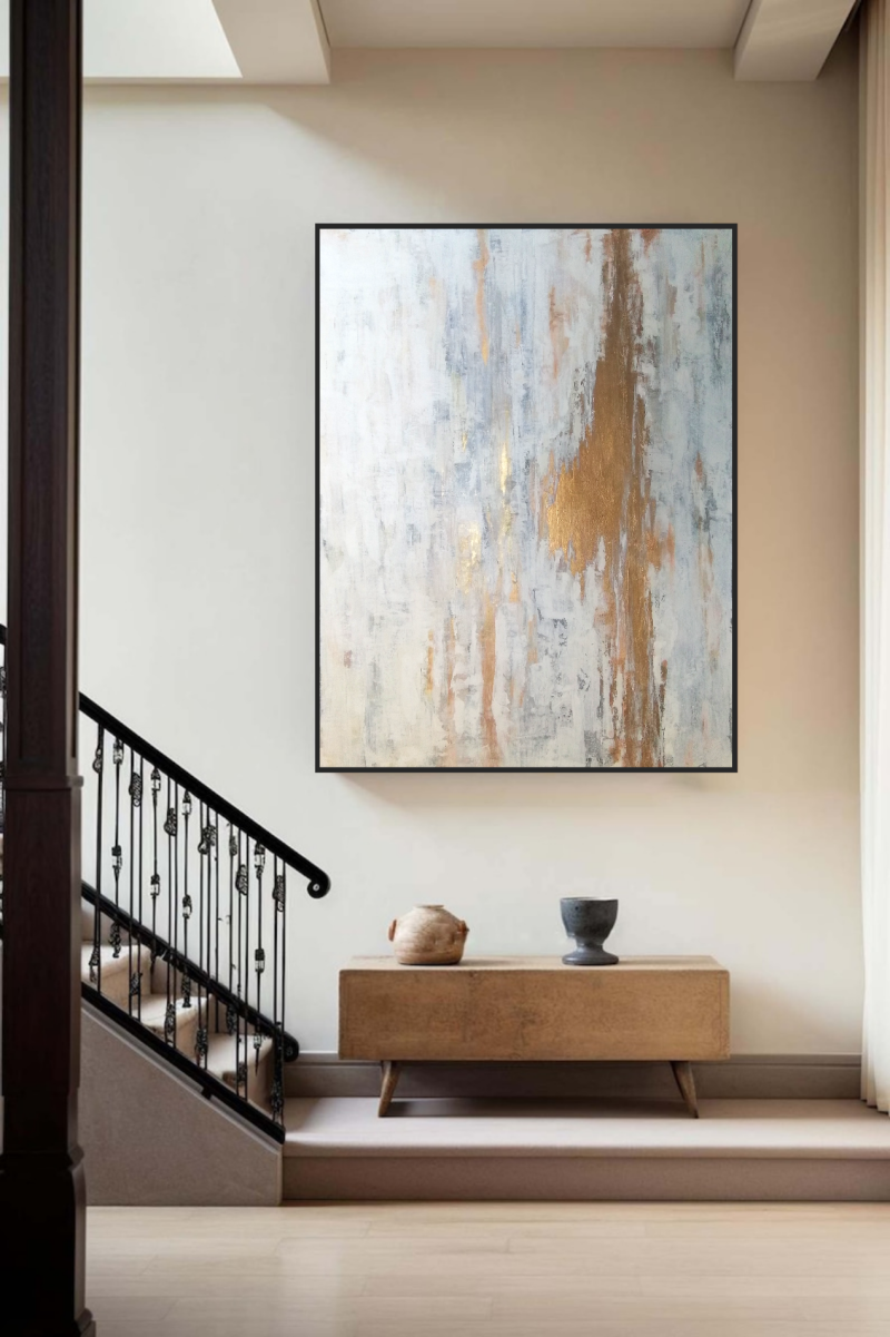 White grey and gold, Painting Cetkovic Natalija