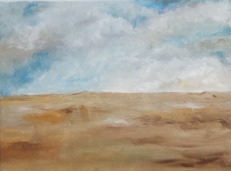 Abstract oil landscape, Painting Cetkovic Natalija
