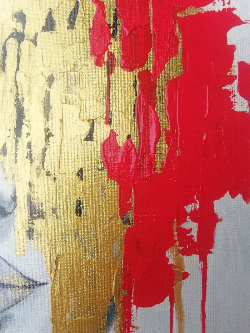 Black, gold, red, Painting Cetkovic Natalija
