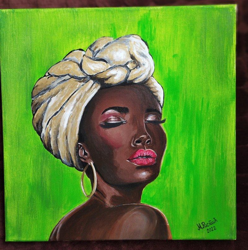 Black woman, Painting Ristic Maja