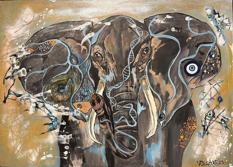 Celestial elephant, Painting VOlgArt