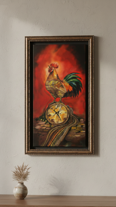 When the rooster crows at dawn, Painting VOlgArt