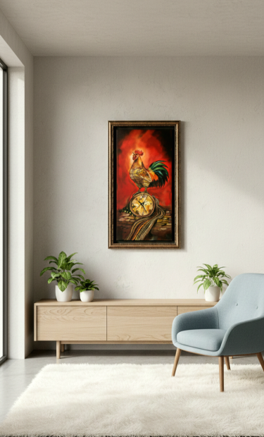 When the rooster crows at dawn, Painting VOlgArt