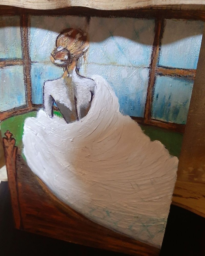 Žena kraj prozora, Painting Marija Vujackov
