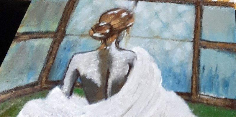 Žena kraj prozora, Painting Marija Vujackov