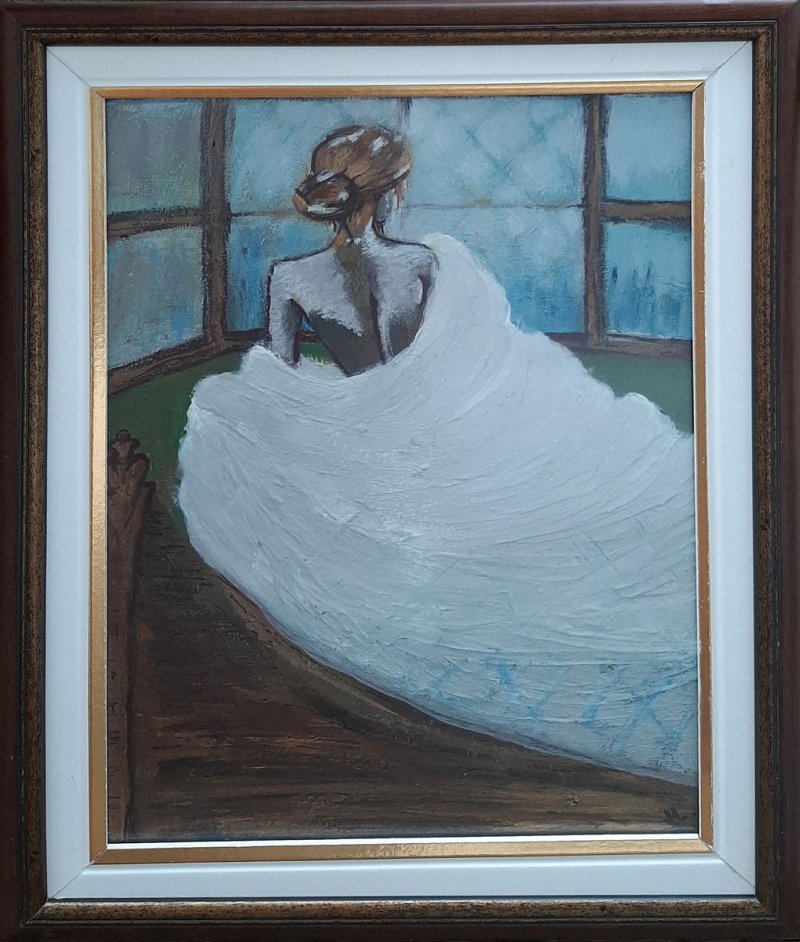 Žena kraj prozora, Painting Marija Vujackov