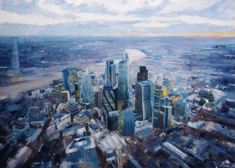 London, oil on canvas, Painting Milojevic Jelena