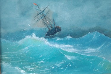 Ship in a storm, Painting Maric Dejan
