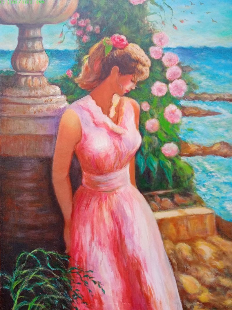 Devojka u roze haljini, Painting Cvetkovic Slobodan