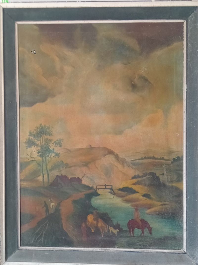 Crossing the river, Painting Cvetkovic Slobodan