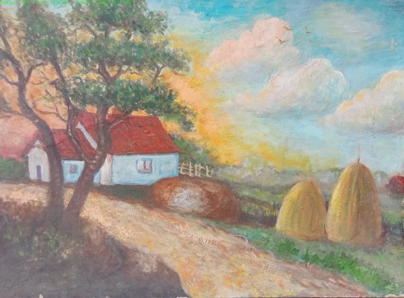 Rural landscape, Painting Cvetkovic Slobodan