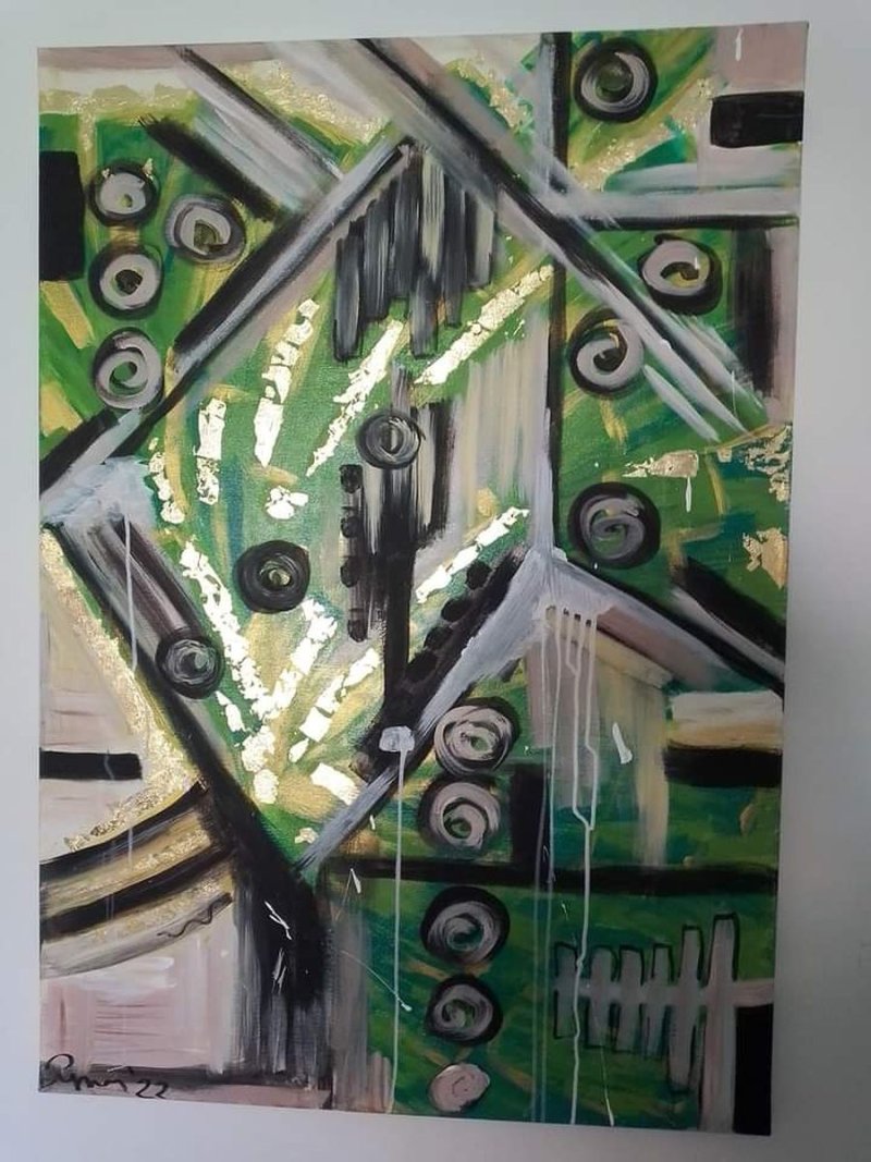 I love you, green, Painting Kojicic Ruzica