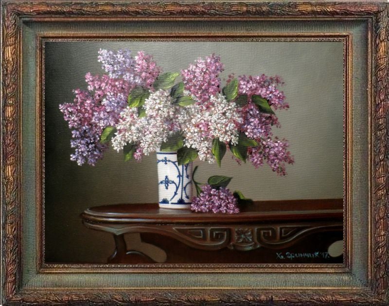 Bouquet of Lilacs Painting, Painting Drincic Hilda
